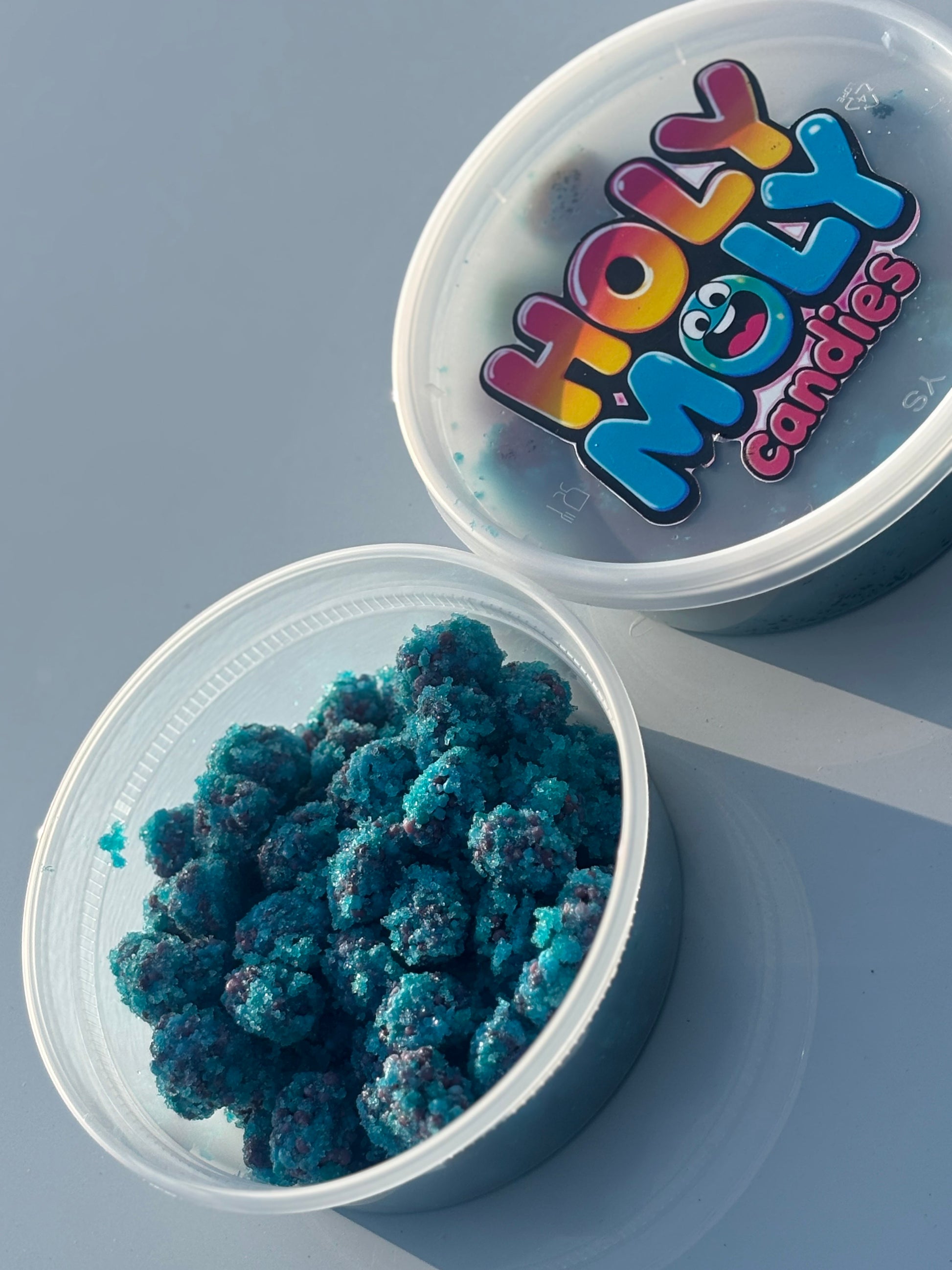 Blue Razz Holy Moly Sour Clusters 12oz Container