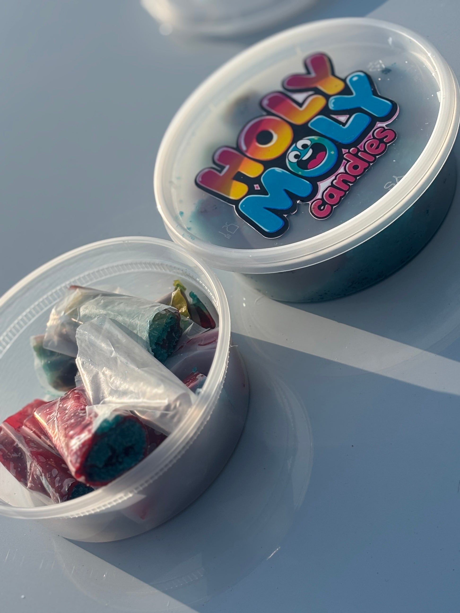 Blue Razz Holy Moly Sour Fruit RollUp  6oz container