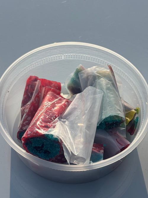 Blue Razz Holy Moly Sour Fruit RollUp  6oz container