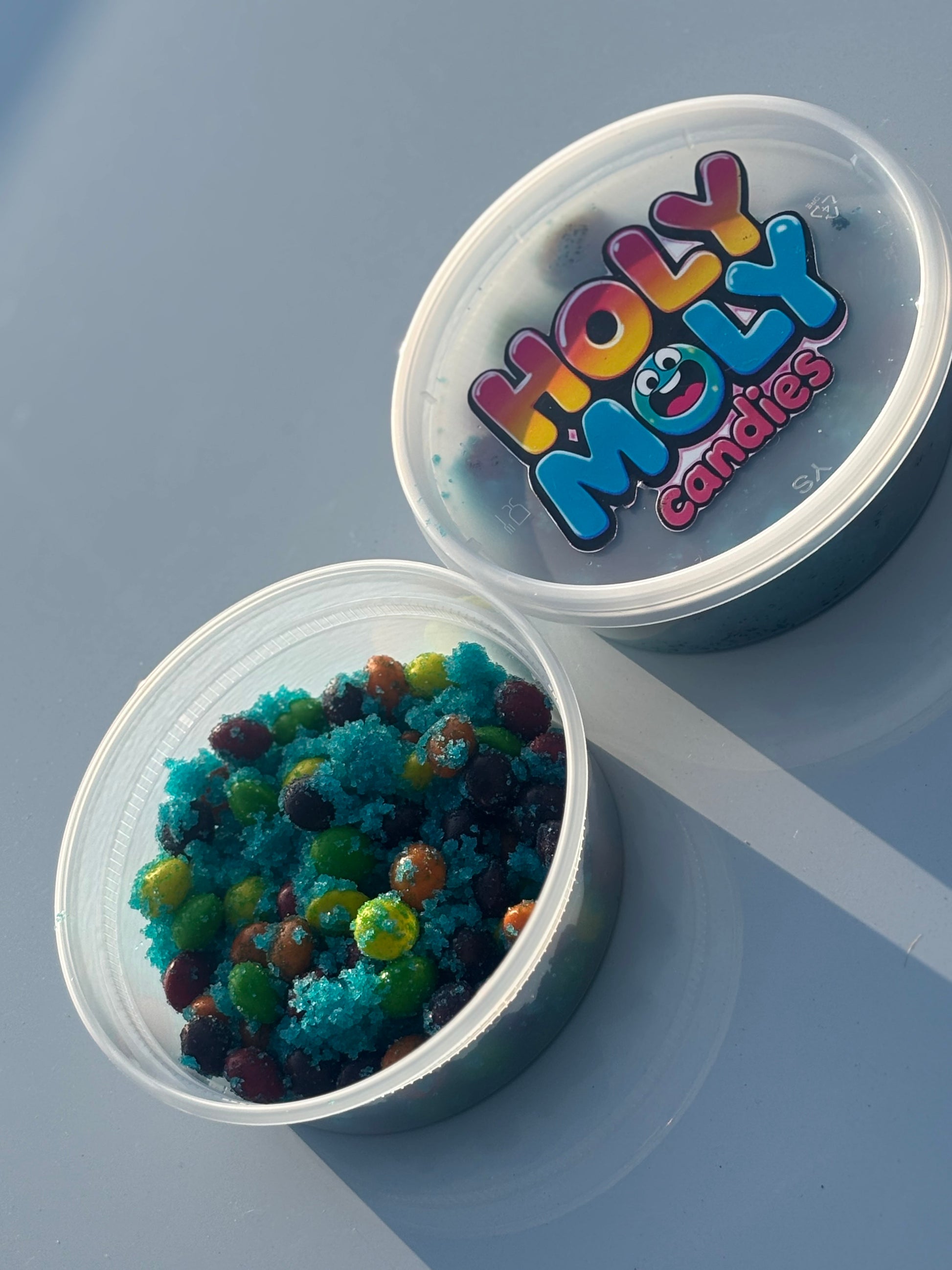 Blue Razz Holy Moly Sour Skittles 12oz container
